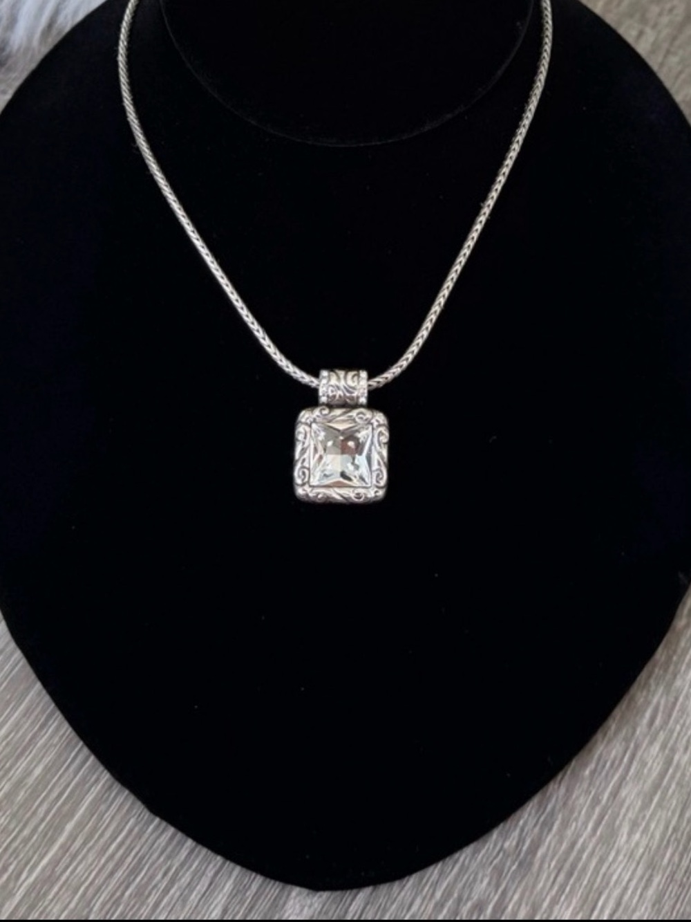 💎 BRIGHTON VINTAGE ‘Regina’ Silver Swarovski Crystal Necklace RARE/RETIRED 💎